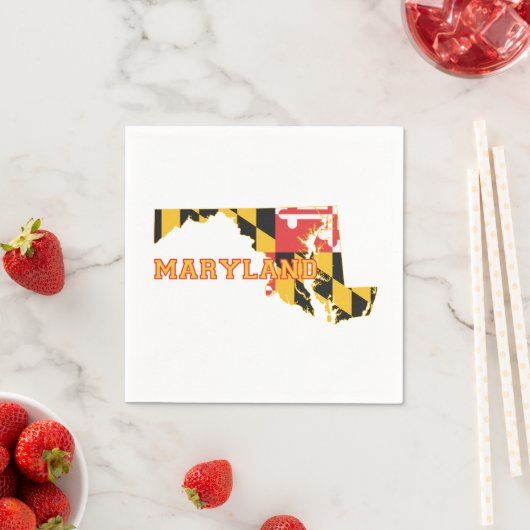 Maryland Shaped Marylander Old Line State Vlag Servet (Insitu)