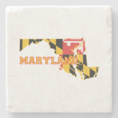 Maryland Shaped Old Line State Flag Marylander Stenen Onderzetter (Voorkant)