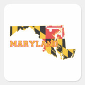 Maryland Shaped State Flag Marylander Yellow Black Vierkante Sticker (Voorkant)