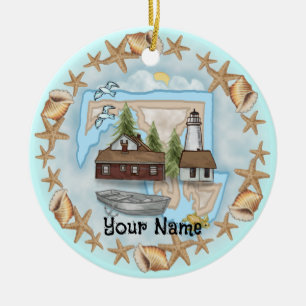 Maryland Shells Lighthouse Ornament