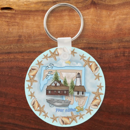 Maryland Shells Lighthouse sleutelhanger (Voorkant)