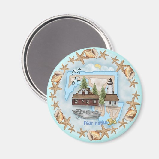 Maryland Shells vuurtoren magneet (Voorkant / Achterkant)