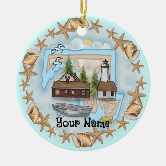 Maryland Shells Vuurtoren Ornament (Voorkant)