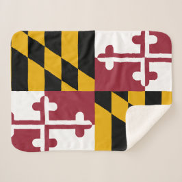 Maryland Staat Vlag Print Patriottisch Sherpa Deken