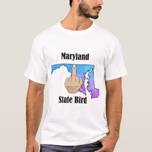 Maryland staat vogel T-shirt middelvinger kleur