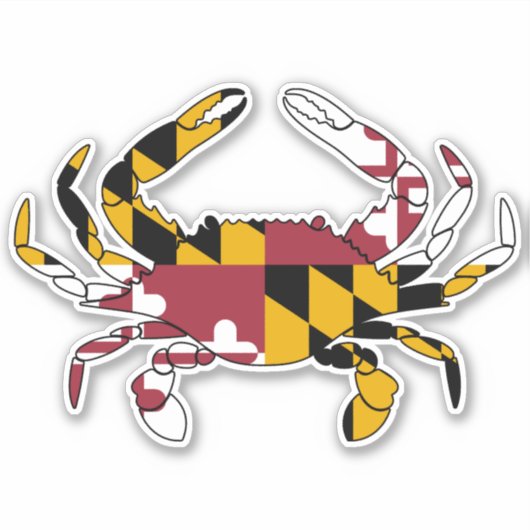 Maryland Staatsvlag Blauwe Krab Sticker (Voorkant)