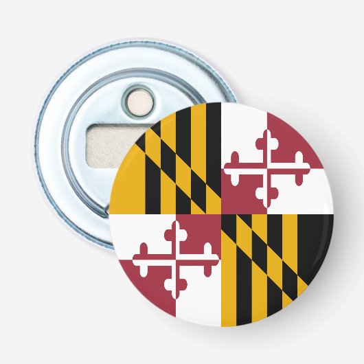 Maryland Staatsvlag Button Flesopener (Voorkant)