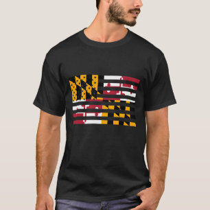 Maryland Staatsvlag Grafisch USA Stijl Oversized T-shirt
