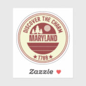 Maryland Staatsvlag - MD Krab Souvenir Sticker (Vel)