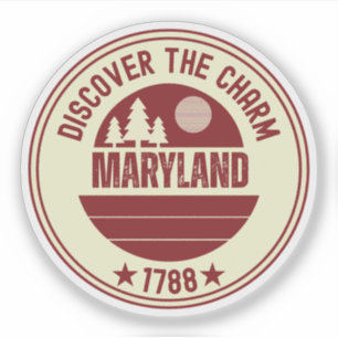 Maryland Staatsvlag - MD Krab Souvenir Sticker