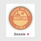 Maryland Staatsvlag - MD Krab Souvenir Sticker (Vel)