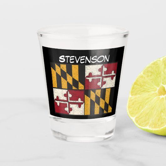Maryland Staatsvlag  Shot Glas (Voorkant)