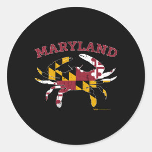 Maryland State Blue Crab Flag Ronde Sticker