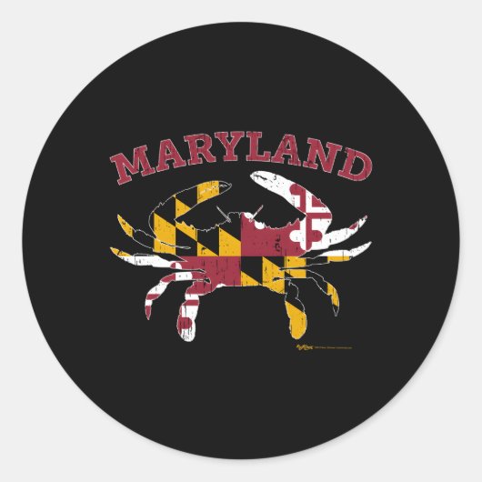 Maryland State Blue Crab Flag Ronde Sticker (Voorkant)