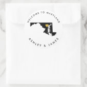 Maryland State Bruiloft Welkom Sticker Label (Tas)
