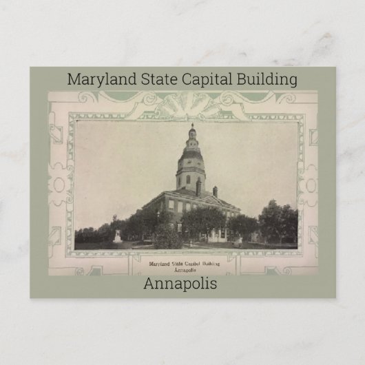 Maryland State Capital Building Briefkaart (1908) (Voorkant)