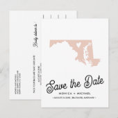MARYLAND State Destination Wedding any COLOR! Aankondigingskaart (Voorkant / Achterkant)