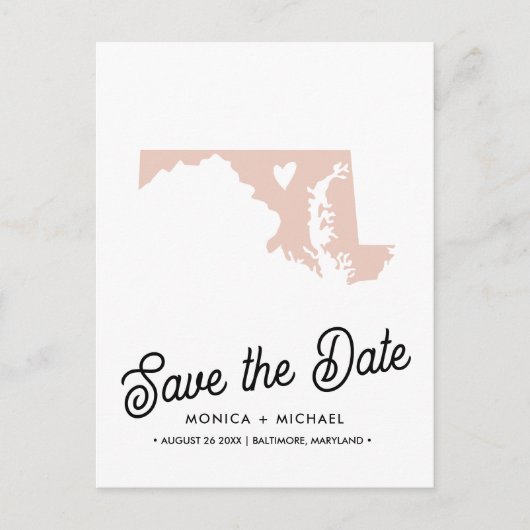 MARYLAND State Destination Wedding any COLOR! Aankondigingskaart (Voorkant)