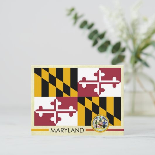 Maryland State Flag and Seal Briefkaart (Staand voorkant)