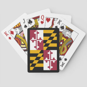 Maryland State Flag Black Border Pokerkaarten