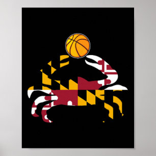 Maryland State Flag Blauwe Krab Pride met Bysketby Poster