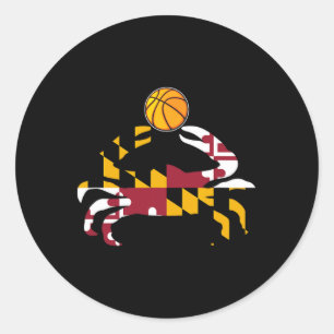 Maryland State Flag Blauwe Krab Pride met Bysketby Ronde Sticker
