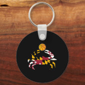 Maryland State Flag Blauwe Krab Pride met Bysketby Sleutelhanger (Voorkant)