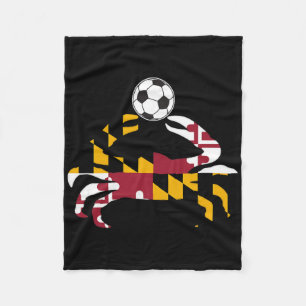 Maryland State Flag Blauwe Krab Trots Met Voetbal Fleece Deken