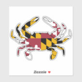 Maryland State Flag Blue Crab Sticker (Vel)