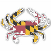 Maryland State Flag Blue Crab Sticker (Voorkant)
