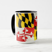 Maryland State Flag Coffee Mok met golfontwerp (Voorkant links)
