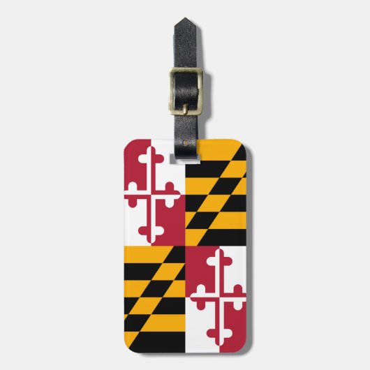 Maryland State Flag Colors Accent Bagagelabel (Voorkant verticaal)
