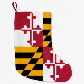 Maryland State Flag Colors Accent Kleine Kerstsok (Voorkant)