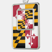 Maryland State Flag Colors Accent Verzilverd Omlijst Ornament (Links)