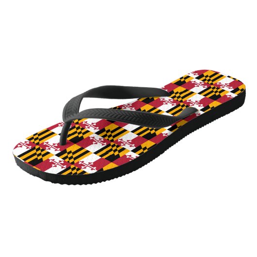 Maryland State Flag Colors Display Teenslippers (Schuin)