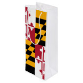 Maryland State Flag Colors Display Wijn Cadeautas (Achterkant Gekanteld)