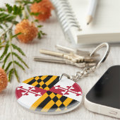 Maryland State Flag Colors Graphic Sleutelhanger (Voorkant Rechts)