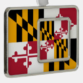 Maryland State Flag Colors Style Verzilverd Omlijst Ornament (Rechts)