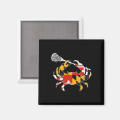 Maryland State Flag Crab Lacrosse Complete Stick B Magneet (Voorkant / Achterkant)