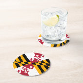 Maryland State Flag Design Accent Ronde Kartonnen Onderzetter (Insitu)