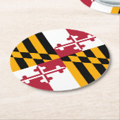 Maryland State Flag Design Accent Ronde Kartonnen Onderzetter (Gebogen)