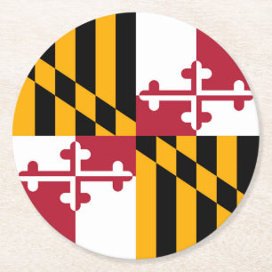 Maryland State Flag Design Accent Ronde Kartonnen Onderzetter