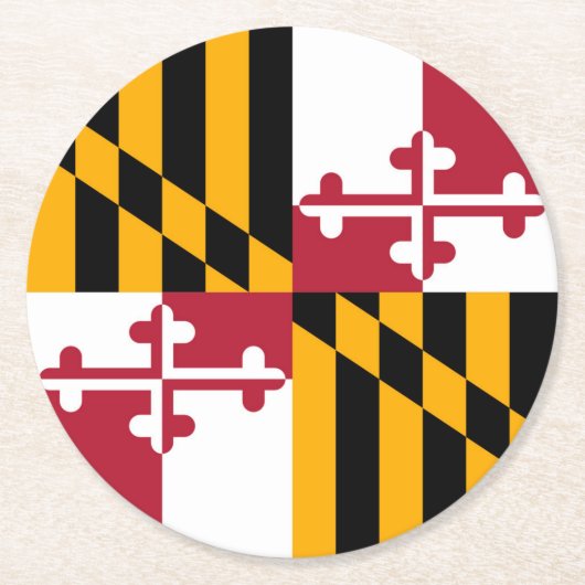 Maryland State Flag Design Accent Ronde Kartonnen Onderzetter (Voorkant)