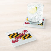 Maryland State Flag Design Decor Glazen Onderzetter (Schuin)