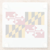 Maryland State Flag Design Decor Glazen Onderzetter (Achterkant)