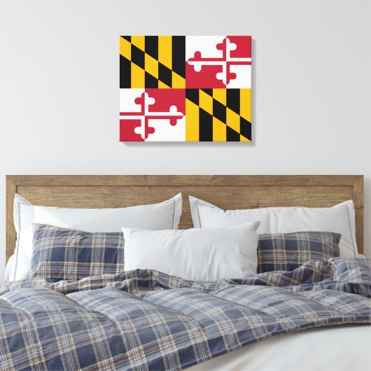 Maryland State Flag Design Decoration Canvas Afdruk (Insitu (Slaapkamer))