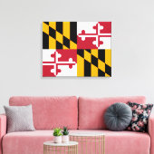 Maryland State Flag Design Decoration Canvas Afdruk (Insitu (Woonkamer))