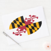 Maryland State Flag Design Decoration Ovale Sticker (Envelop)