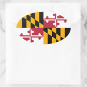Maryland State Flag Design Decoration Ovale Sticker (Tas)