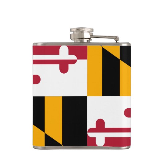 Maryland State Flag Design Display Heupfles (Achterkant)